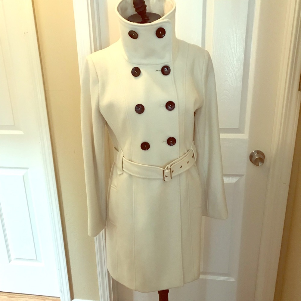 NWOT White wool trench coat